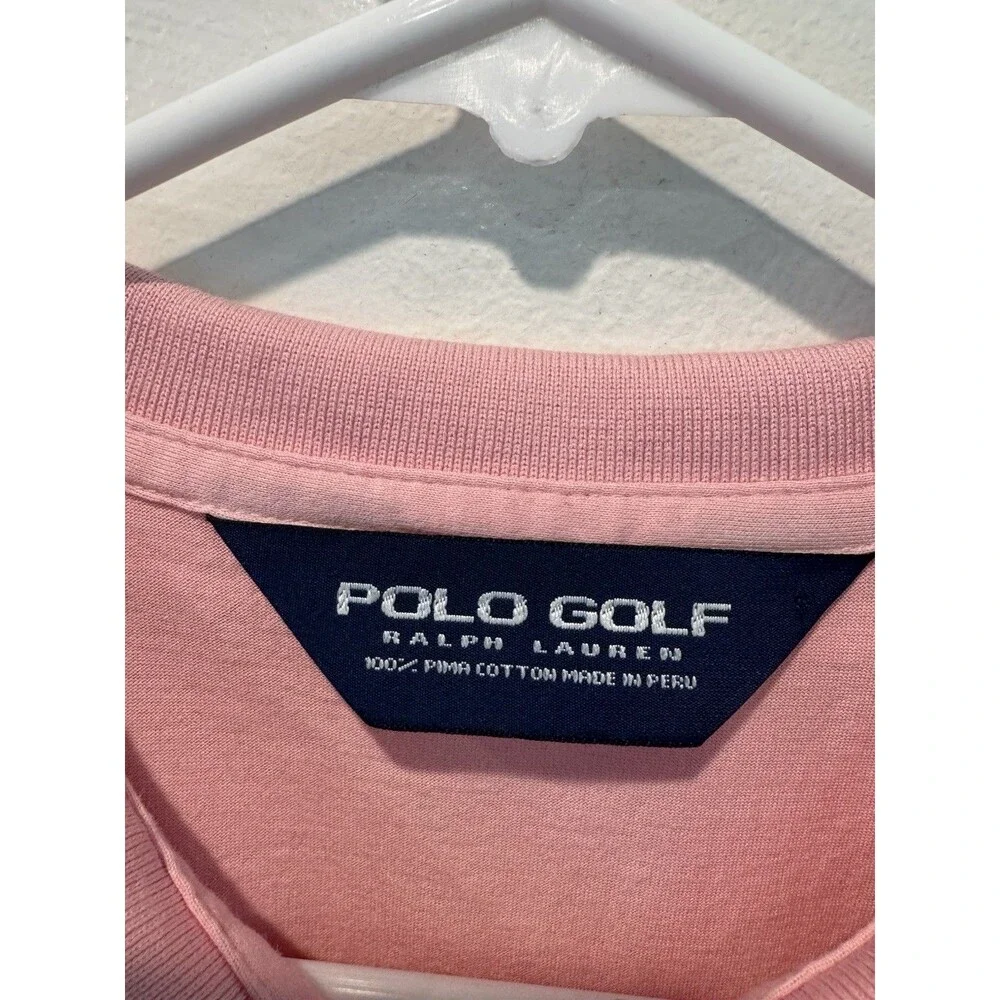 Polo Golf Ralph Lauren Men XXL Pink Short Sleeve Polo Shirt 100% Pima Cotton